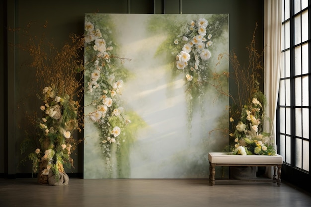 Nature canvas with flowers