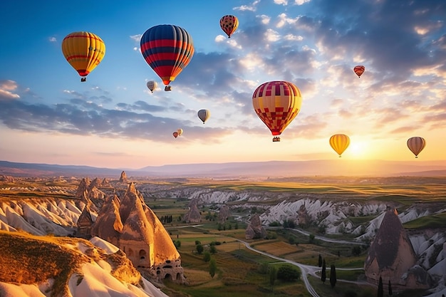 Nature cappadocia travel flight sky balloon