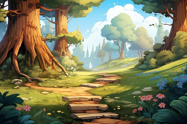 nature cartoon background