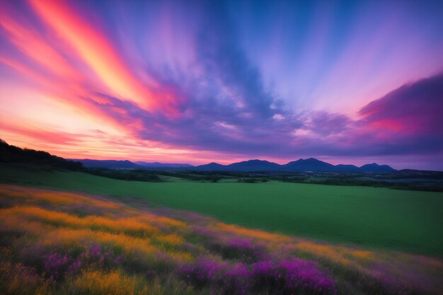 nature colorful landscape dusk cloud