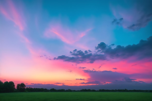 自然カラフルな風景夕暮れの雲