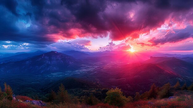 写真 自然のカラフルな風景 夕暮れの雲