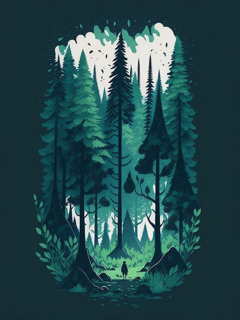 Photo nature forest illustration