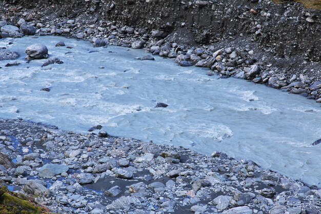 Nature of Franz Josef glacier in New Zealand