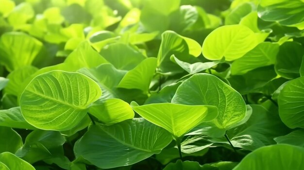 Nature of green leaf in garden at summer natural green leaves plants using as spring background