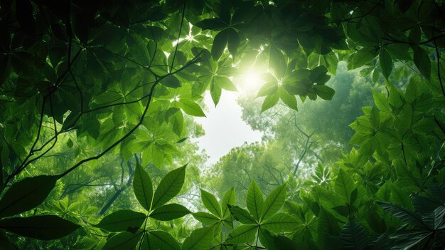 Nature green leaves background