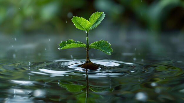 写真 自然の木の葉の水