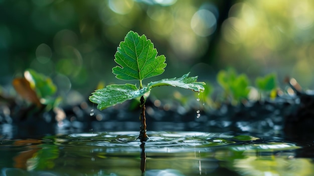 Nature growth tree plant leaf water