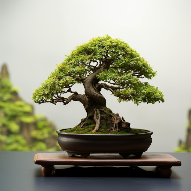 Nature in hand japanese bonsai tree a miniature arboreal wonder for social media post size