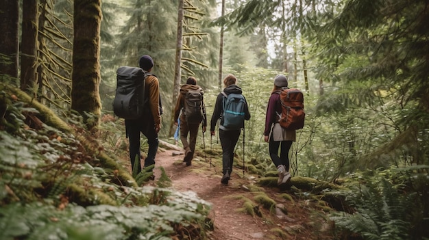 Photo nature hike adventure with generative ai