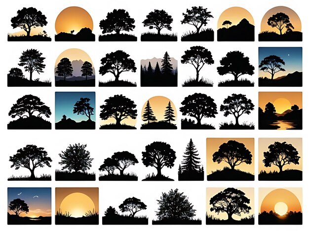 Photo nature icon set