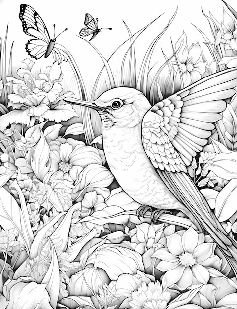 Nature Kaleidoscope Adult Coloring Book Birds Insects Flowers