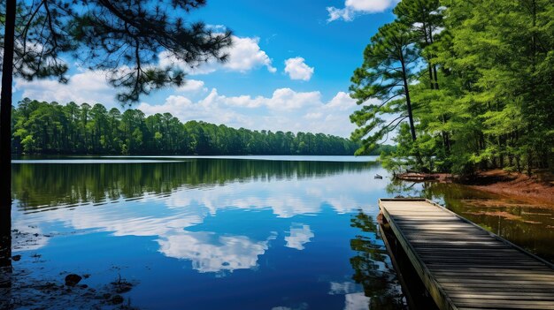 写真 自然の湖の風景