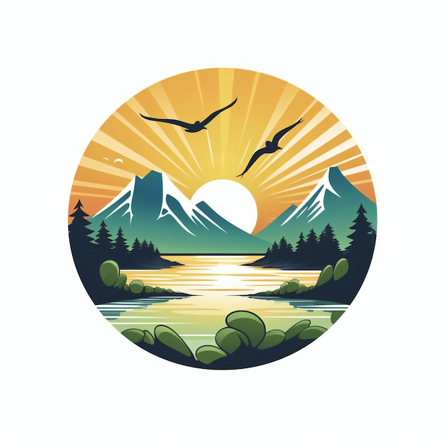 Photo nature landscape logo icon