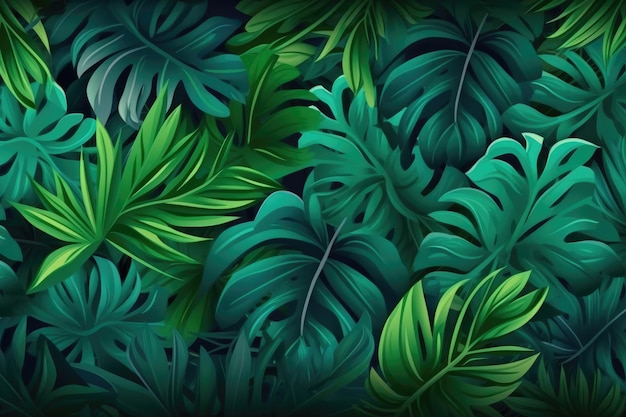 Nature leaves green tropical forest background