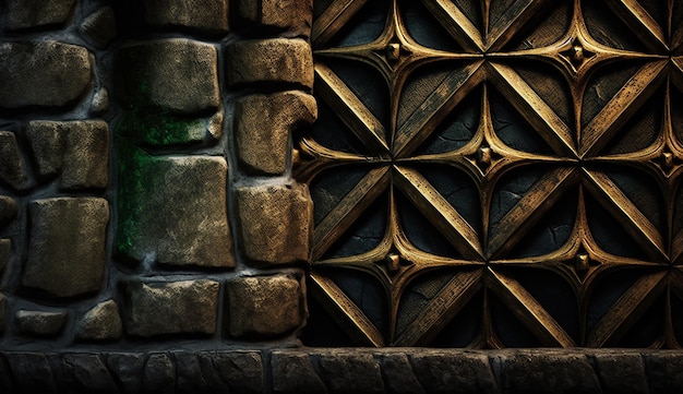 Nature medieval wall texture seamless background AI Generated