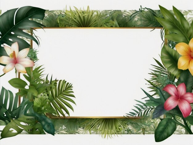 Photo nature mockup frame jungle floral frame