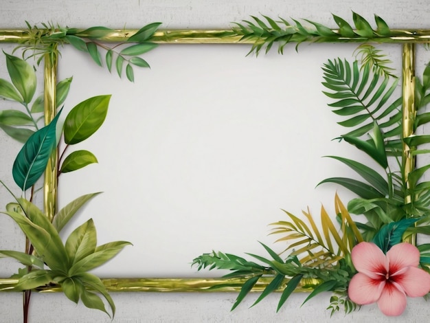 Nature mockup frame jungle floral frame