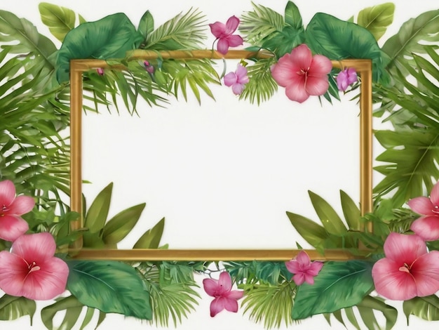 Photo nature mockup frame jungle floral frame