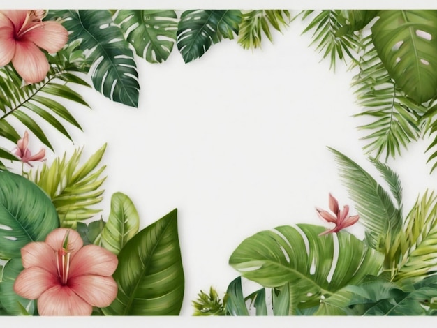 Nature mockup frame jungle floral frame