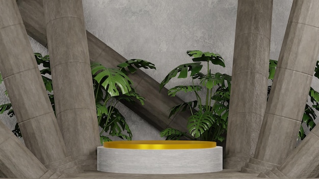 Nature mockup podium for product presentation podium