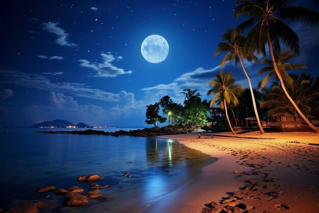 Photo nature moon paradise beach travel