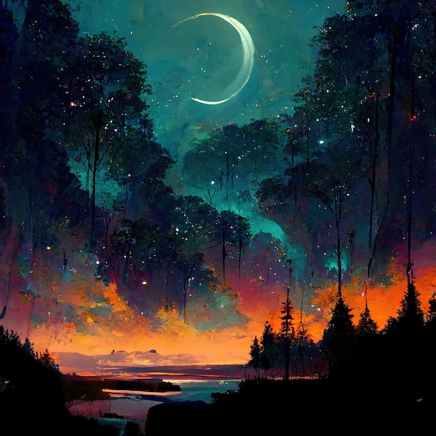 nature night digital art