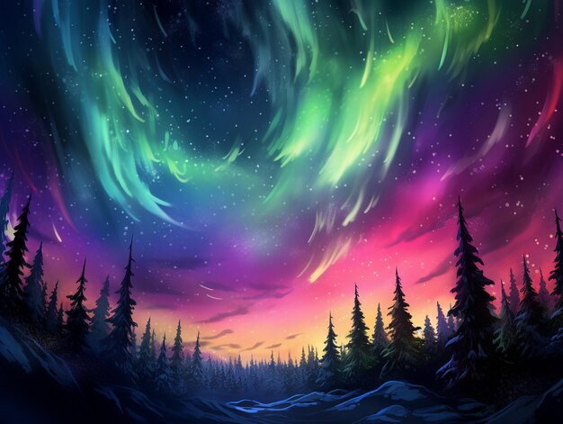 Nature night sky stars galaxy and aurora