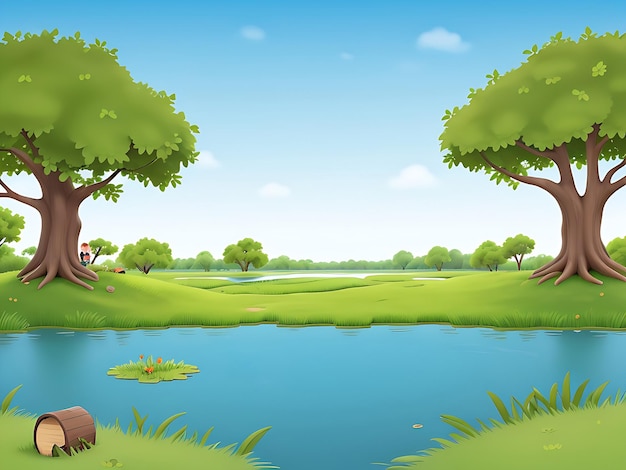 Nature park with swamp scene vector illustration