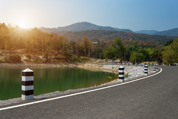 Nature Road in mountain forest.