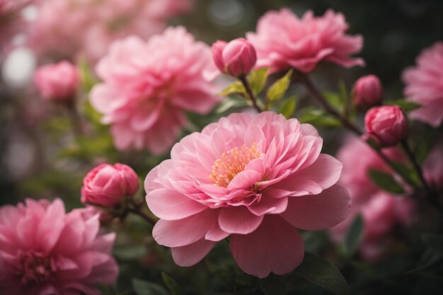 Природа романтика свежий розовый цветок крупным планом