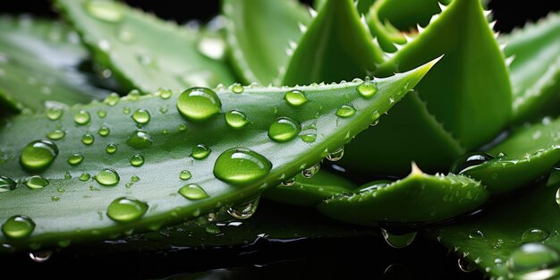 Nature's Art Herbs and Leaves with Glistening Water Droplets