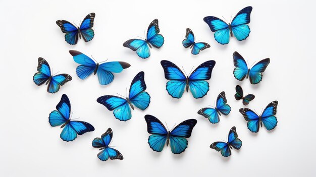 Foto nature's artistry farfalle isolate su bianco perfette per aggiungere eleganza al tuo design o progetto