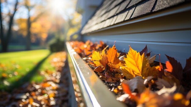 Nature's Autumn Blanket The Beautiful Chaos of a Jammed House Gutter