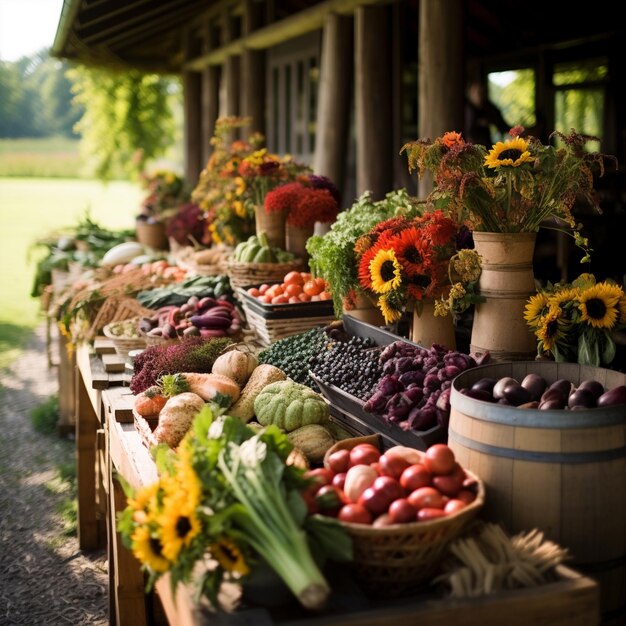 Photo nature's bounty a dining setup inspired by the harvest