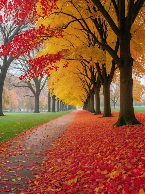 Nature s canvas a mesmerizing tapestry of fall leaves