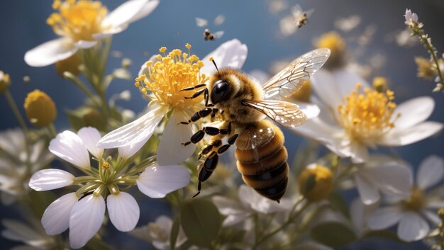 Фото Опрашивание танцующими пчелами природы и симбиотическая красота экологического обмена