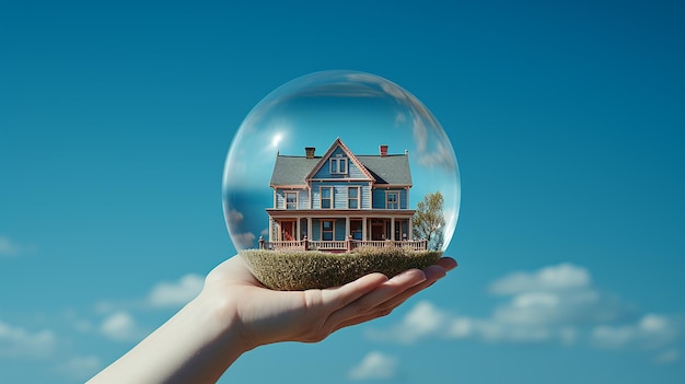 Nature's Dwelling House with Tree in Hand