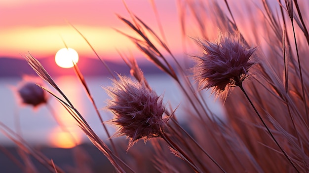 Nature's Elegance Little Grass Stem CloseUp with Soft Focus