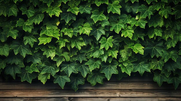 Nature's Embrace AwardWinning CloseUp of Green Ivy Pattern on Wooden Fence