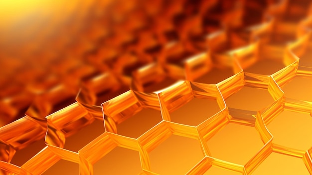 Nature's geometry closeup of honeycomb pattern on yellow surface