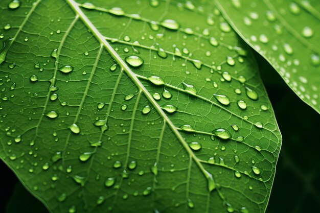 Nature's intricate beauty a closeup of a green leaf