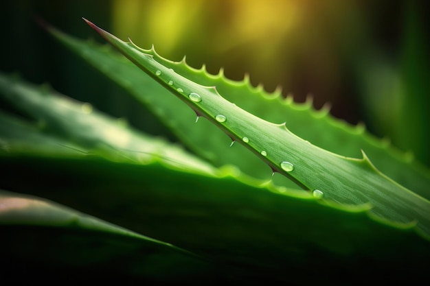 Nature's Intricate Patterns Macro Aloe Vera Leaf Texture