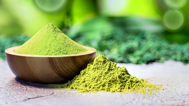 Nature's Nutritious Gem Captivating Photo of Moringa and Powder on a Natural Background Wellness