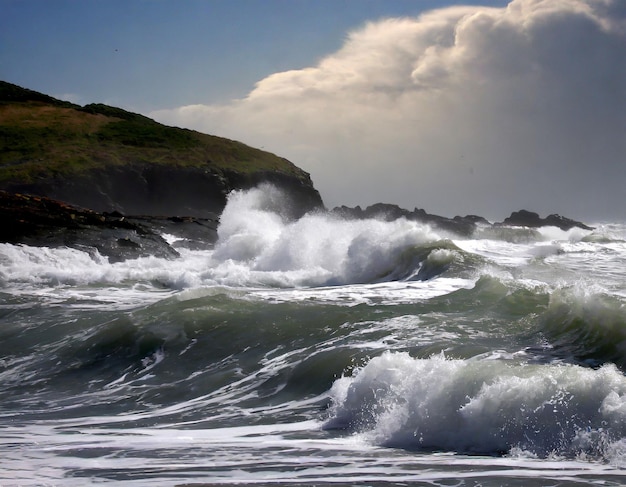 Nature's Power Unleashed The Ocean's Fury in a Stormy Scene