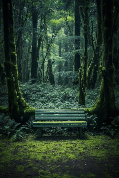 Nature's Resting Spot A Bench in the Heart of the Forest