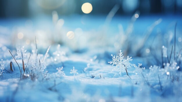 写真 自然の独特の雪花のデザインは 氷の表面に