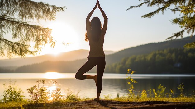 Nature's Yoga Bliss Showcasing Serene Outdoor Poses