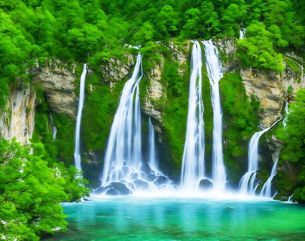 Nature scenery in the fountain