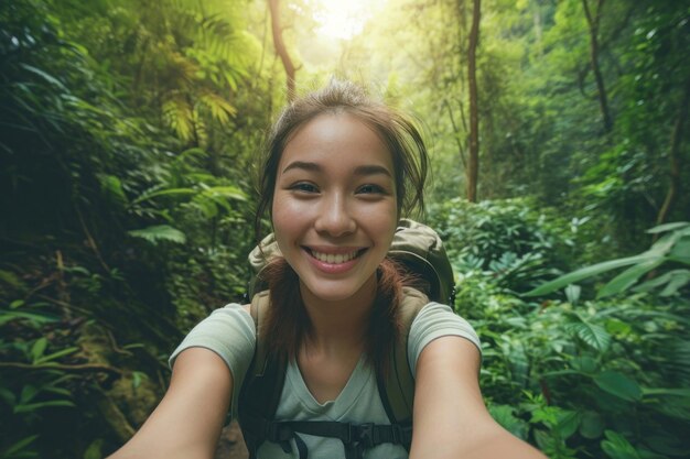  Nature selfie portrait outdoors | Premium AI-generated image